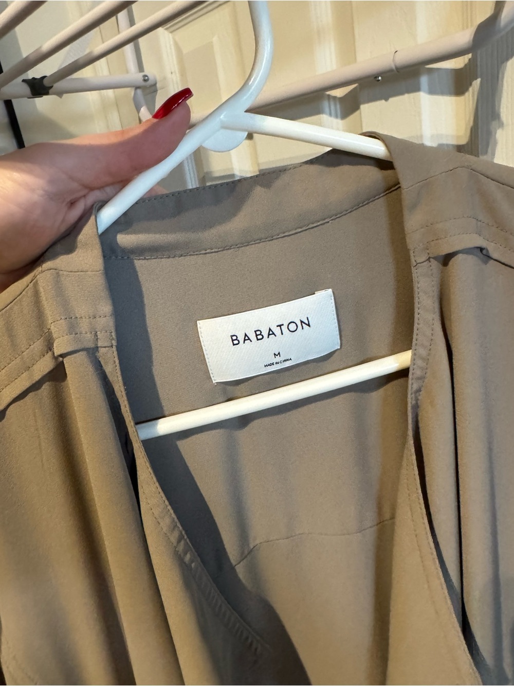 Babaton Taupe Drape-Front Belted Trench Coat - Picture 3 of 3